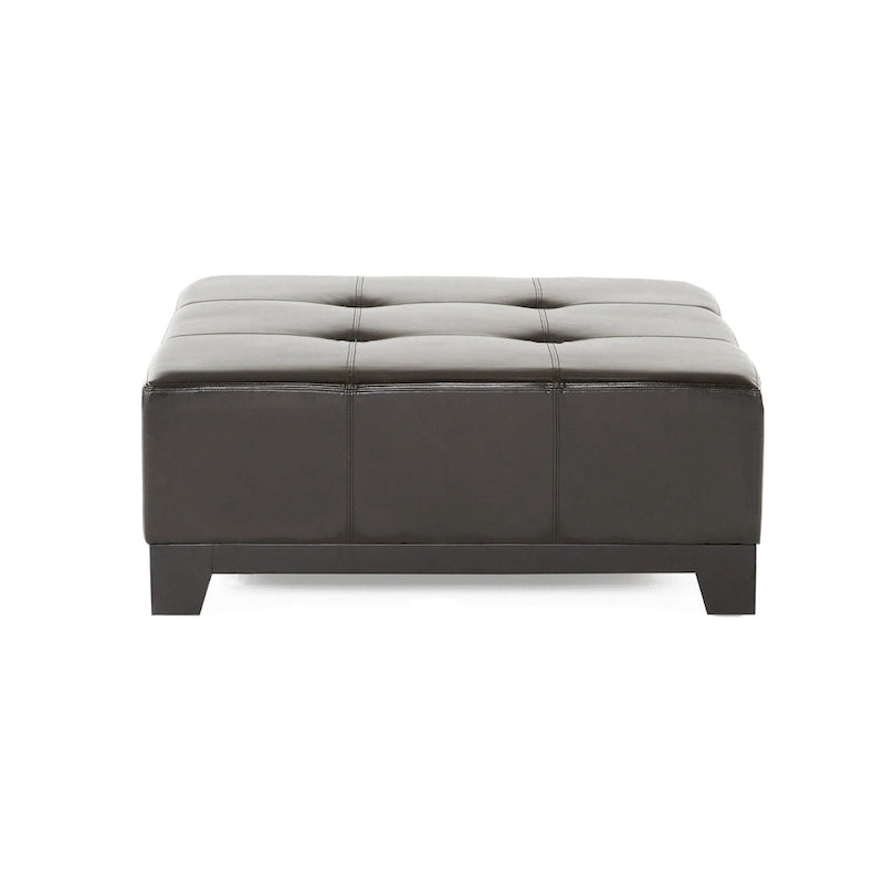 Repose-pieds en similicuir couleur expresso