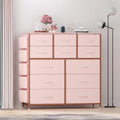 Commode à 12 tiroirs pour chambre à coucher, commode haute en tissu avec poches latérales et crochets