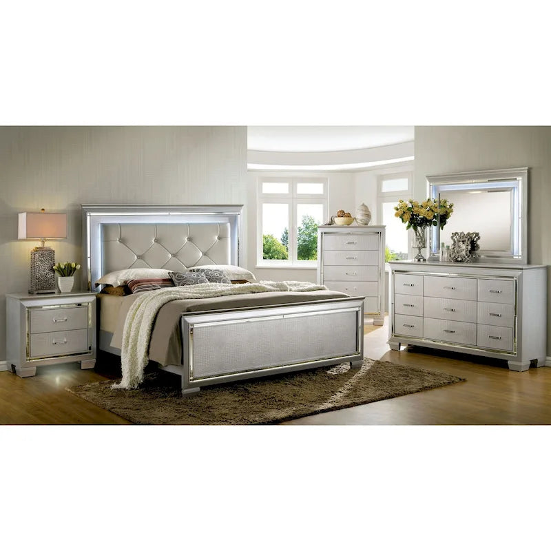 Commode Moderne en Bois à 9 Tiroirs et Miroir – Ensemble 2 Pièces