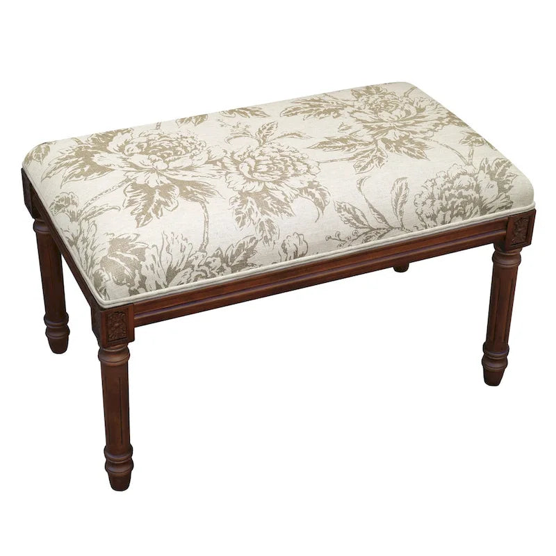 Banc taupe avec finition bois teinté