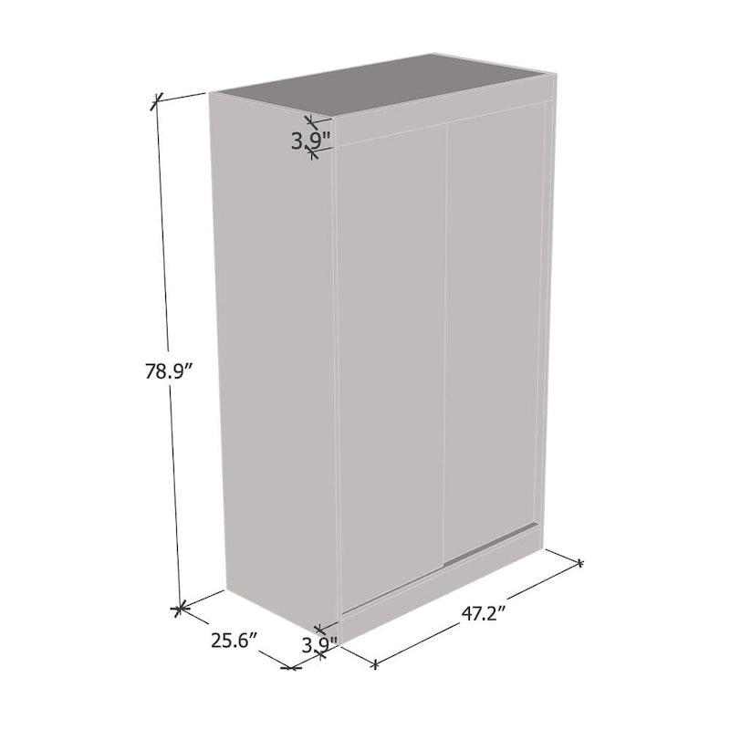 Armoire moderne 2 portes haute brillance avec miroir