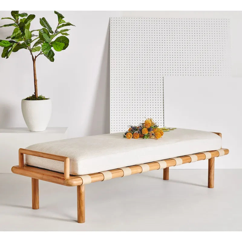 Banc en teck avec coussin