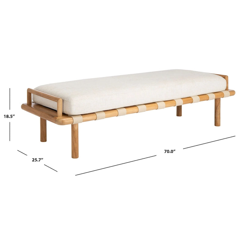 Banc en teck avec coussin