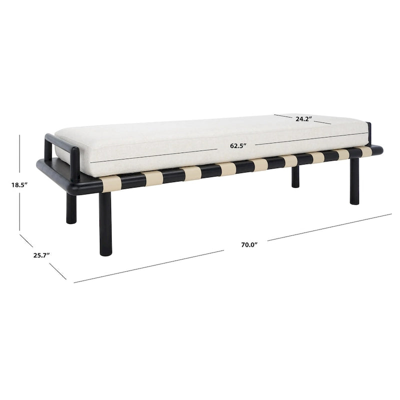 Banc en teck avec coussin
