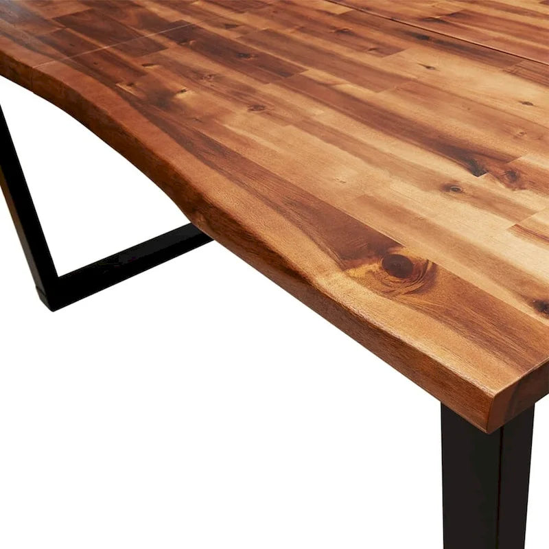 Table à manger bord vif 78,7x35,4x29,5 Bois massif Acacia
