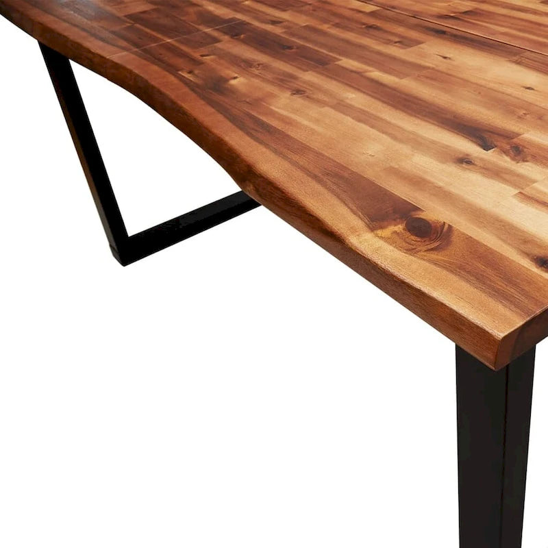 Table à manger bord vif 78,7x35,4x29,5 Bois massif Acacia