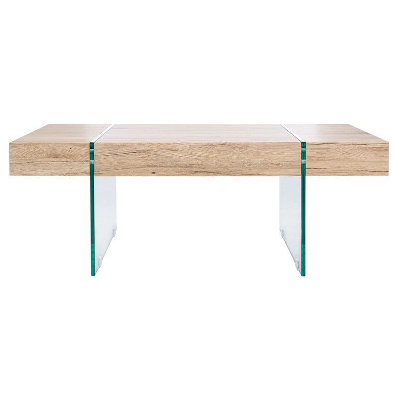 Table basse rectangulaire pieds en verre