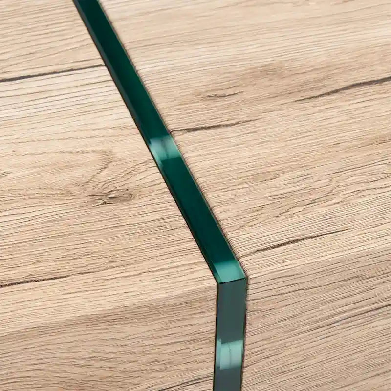 Table basse rectangulaire pieds en verre