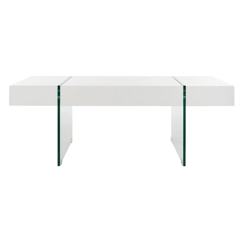 Table basse rectangulaire pieds en verre