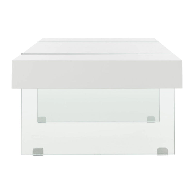 Table basse rectangulaire pieds en verre