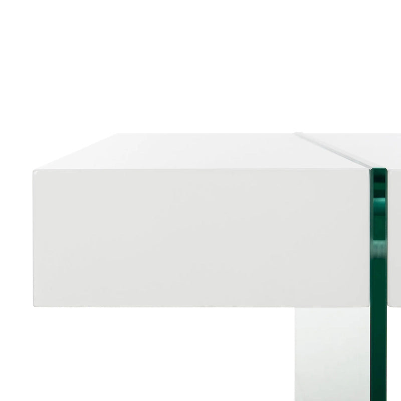 Table basse rectangulaire pieds en verre