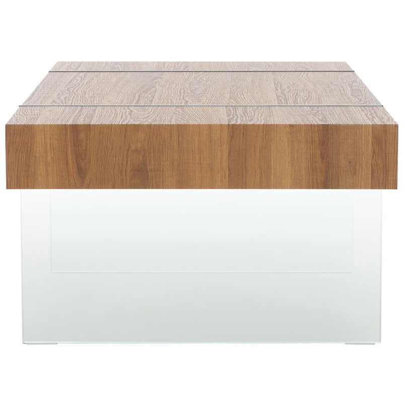 Table basse rectangulaire pieds en verre