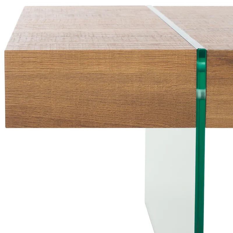 Table basse rectangulaire pieds en verre