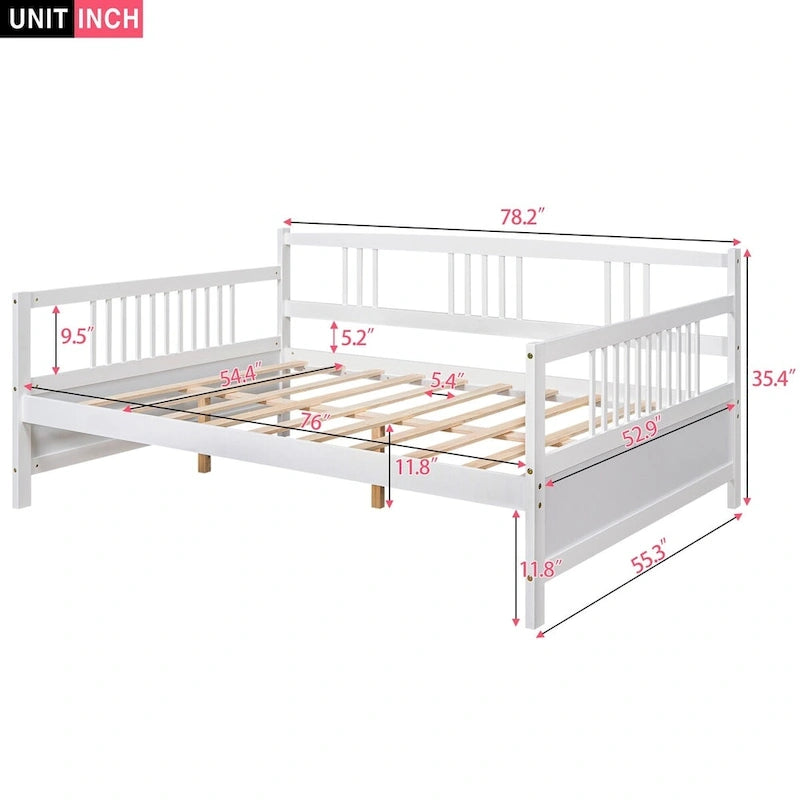 Canapé-lit multifonctionnel en bois massif : Lit simple, Rangement