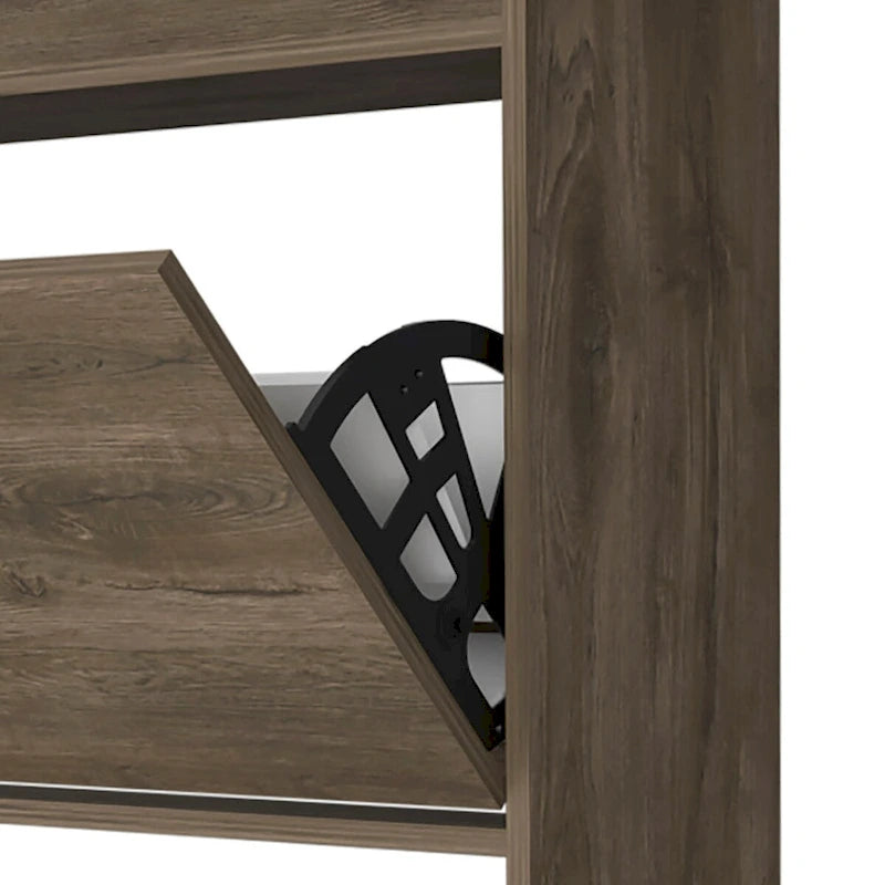 Meuble de rangement à chaussures en bois avec 2 tiroirs basculants et une étagère supérieure