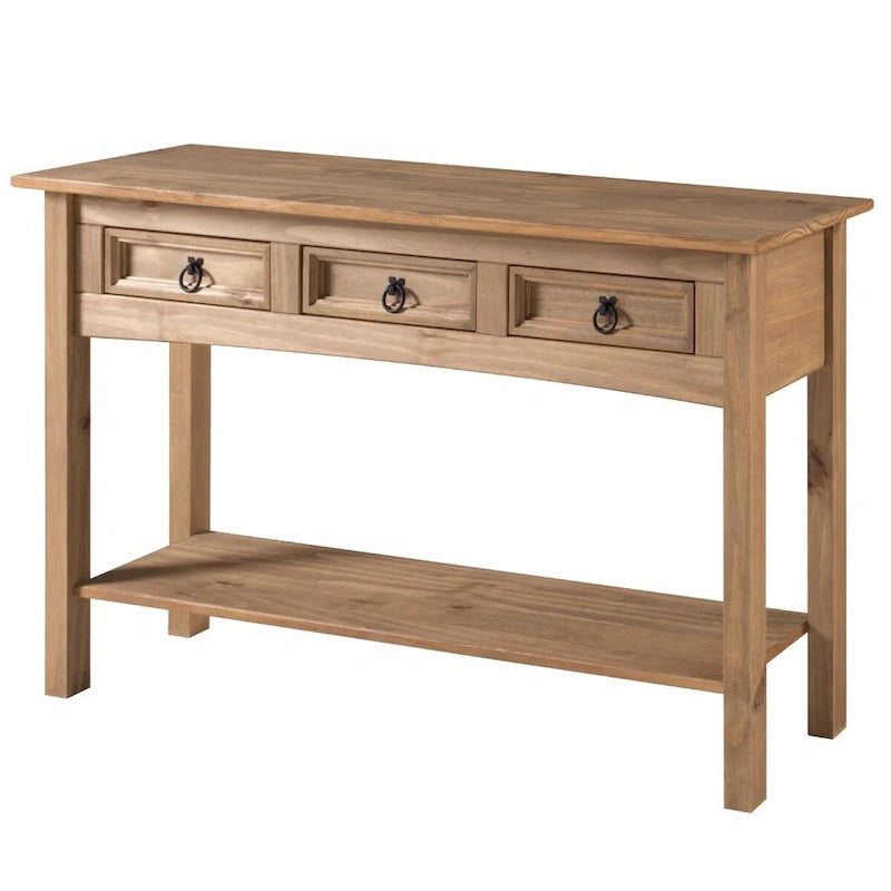 Table d'entrée / Console en bois à 3 tiroirs (Marron)