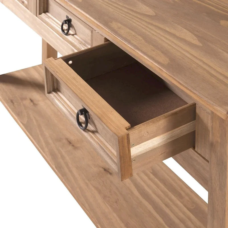 Table d'entrée / Console en bois à 3 tiroirs (Marron)