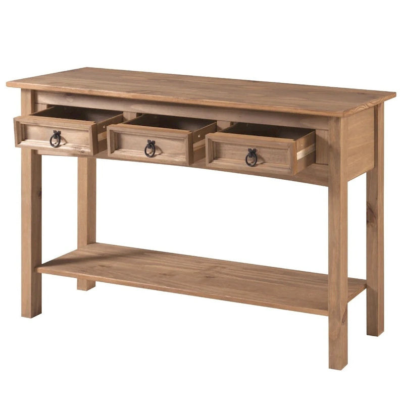 Table d'entrée / Console en bois à 3 tiroirs (Marron)