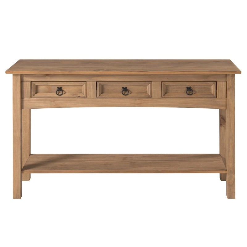Table d'entrée / Console en bois à 3 tiroirs (Marron)