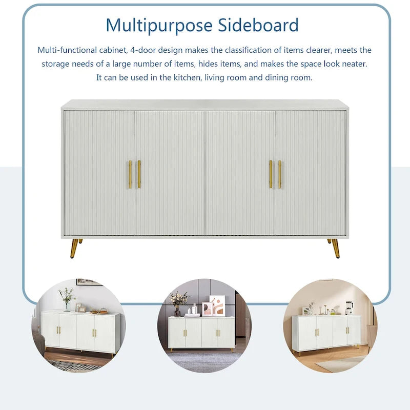 Meuble TV en bois avec armoire de rangement et étagères réglables, console TV média pour salon et chambre
