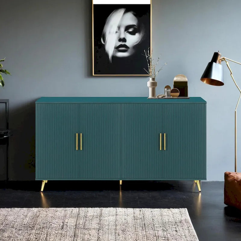 Meuble TV en bois avec armoire de rangement et étagères réglables, console TV média pour salon et chambre