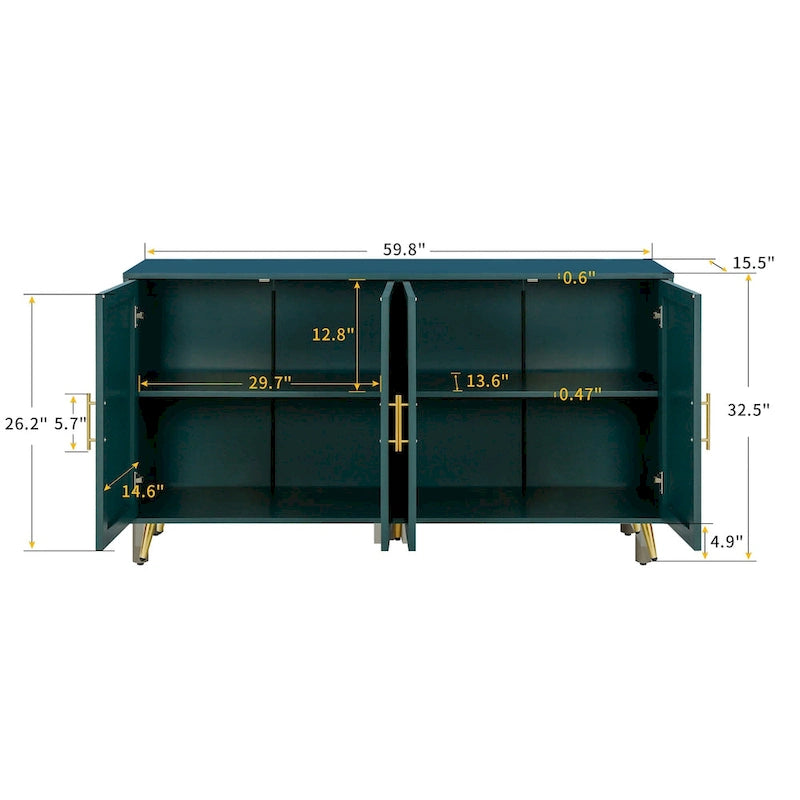 Meuble TV en bois avec armoire de rangement et étagères réglables, console TV média pour salon et chambre