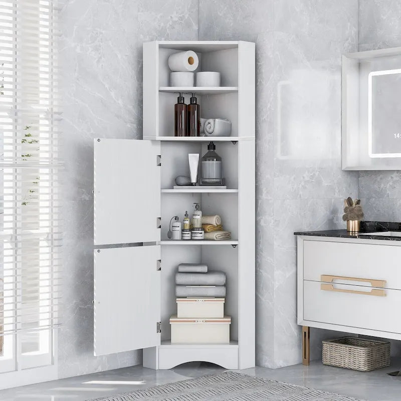 Meuble de rangement de salle de bain à 5 niveaux, Meuble de rangement de salle de bain étroit