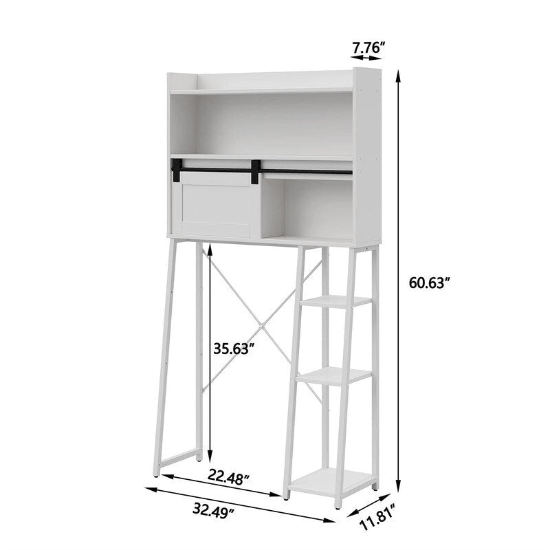 Meuble de Rangement Sur Pied Pour Toilettes avec Porte-Rouleau de Papier Toilette