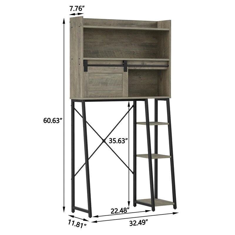 Meuble de Rangement Sur Pied Pour Toilettes avec Porte-Rouleau de Papier Toilette