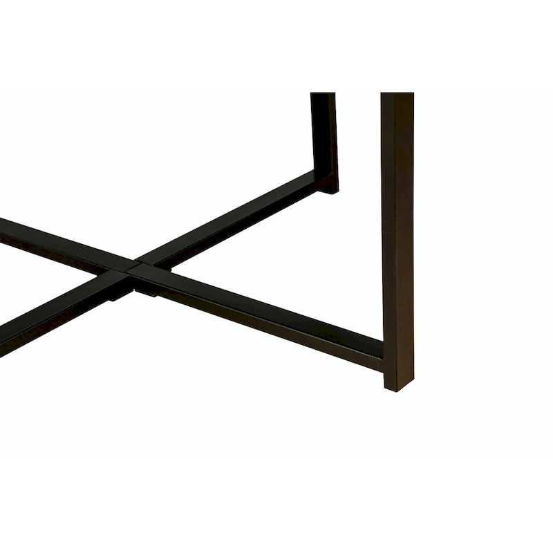 Table basse octogonale vintage en bois avec patchwork, 76 cm