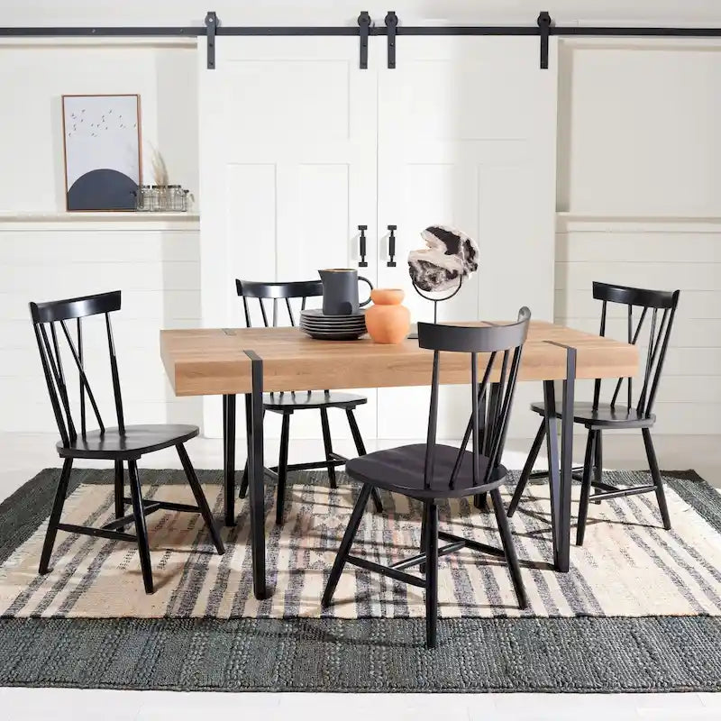 Table à manger industrielle rustique du milieu du siècle