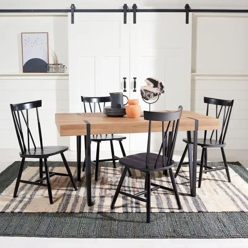 Table à manger industrielle rustique du milieu du siècle