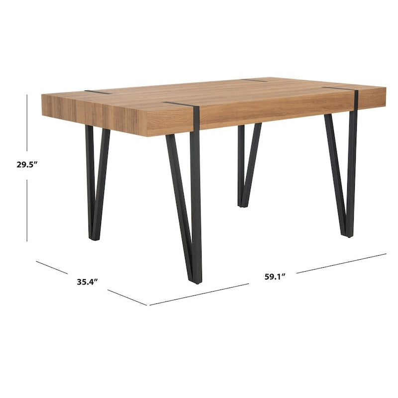 Table à manger industrielle rustique du milieu du siècle