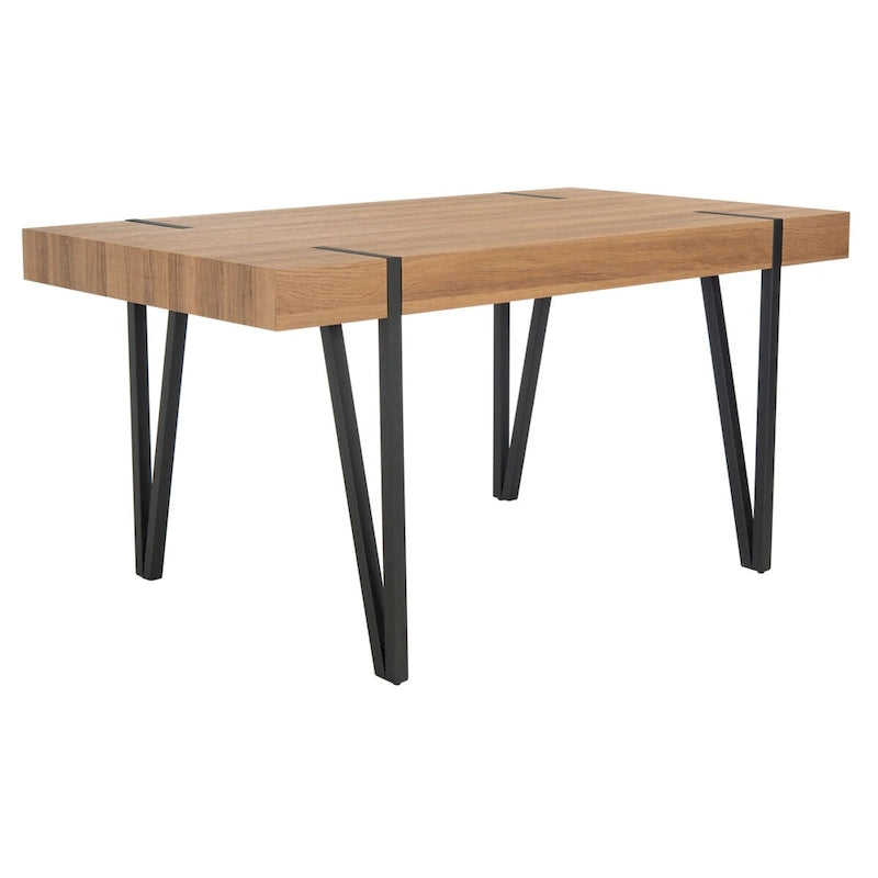 Table à manger industrielle rustique du milieu du siècle