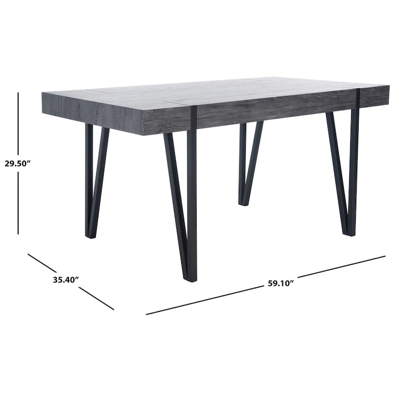 Table à manger industrielle rustique du milieu du siècle