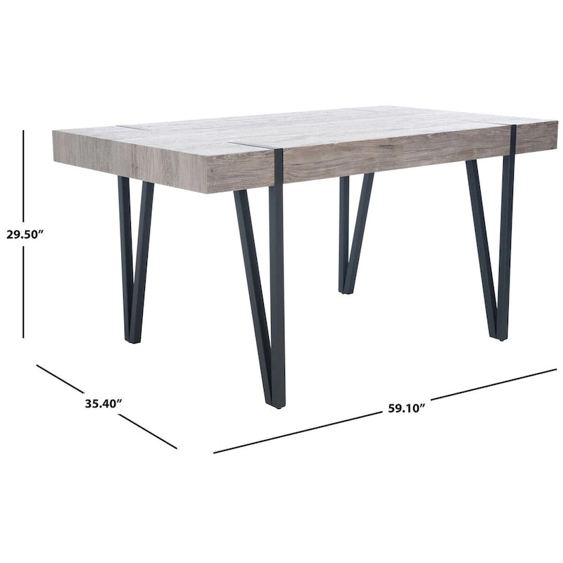 Table à manger industrielle rustique du milieu du siècle